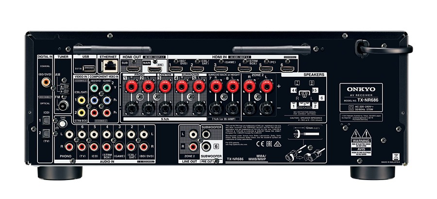 ONKYO TX-NR 686 HOME CINEMA RECEIVER - Rio Sound and Vision home multi room audio wiring 
