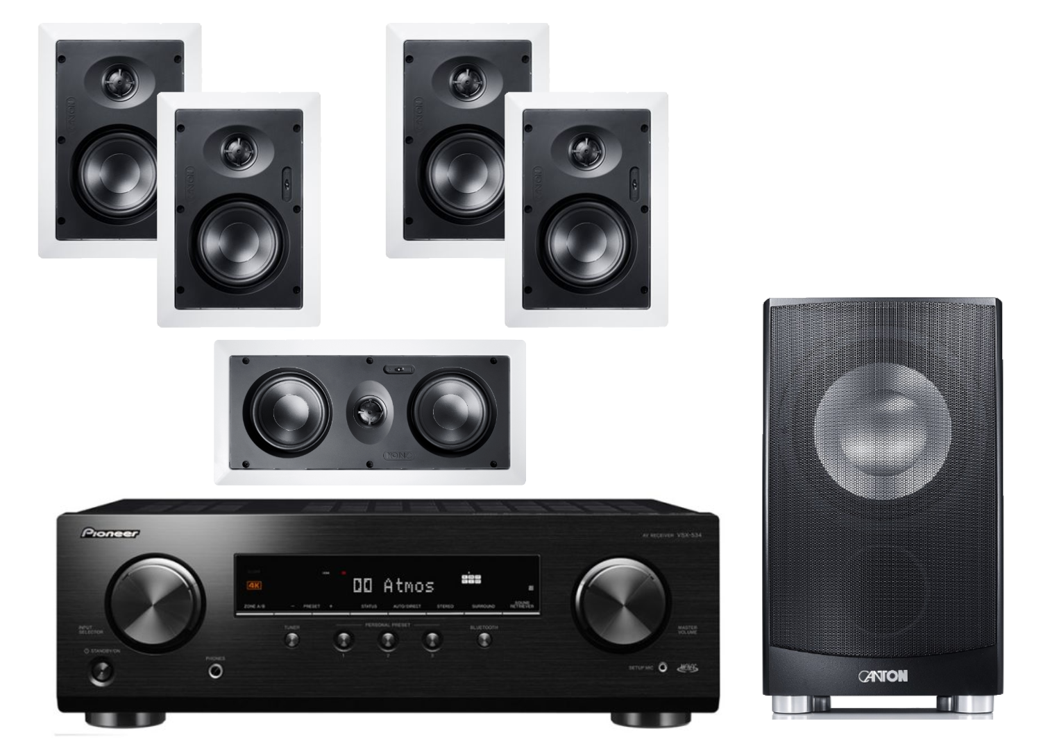 CANTON 443 / SUB 100 / PIONEER VSX-534 
