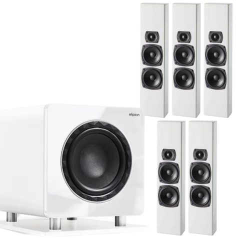 M&K SOUND MP7 5.1 SPEAKER PACK WITH ELIPSON 10INCH SUBWOOFER (WHITE ONLY) | MK SOUND