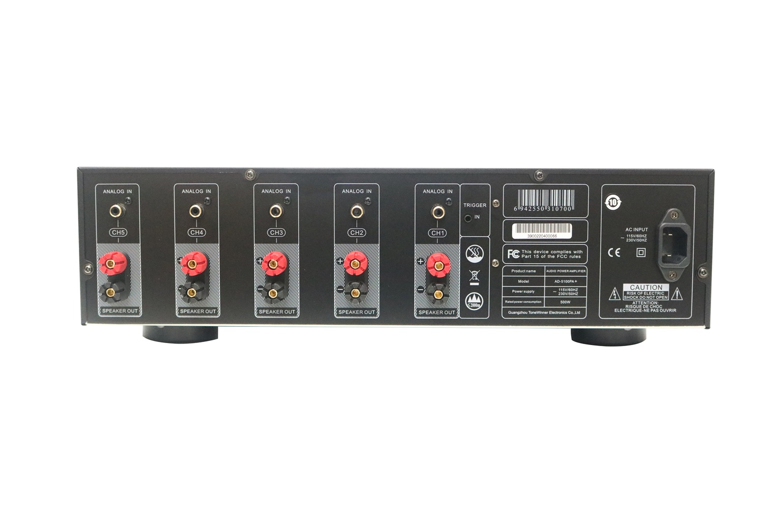 TONEWINNER AD-5100PA+ 5 CHANNEL CLASS H POWER HOUSE POWER AMPLIFIER | TONEWINNER - Image 3